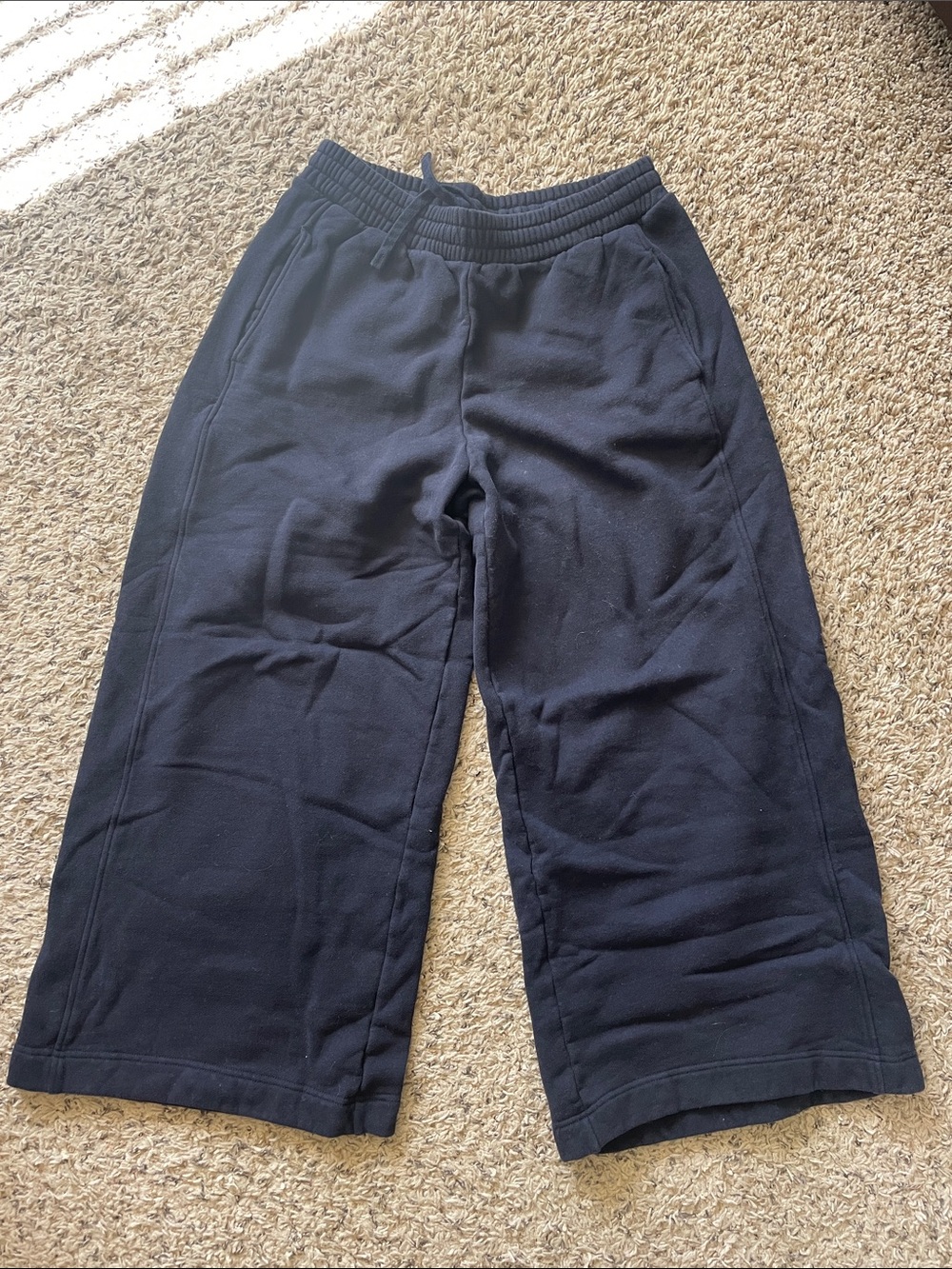 COS Women’s Navy Wide-Leg Sweatpants with Drawstring
